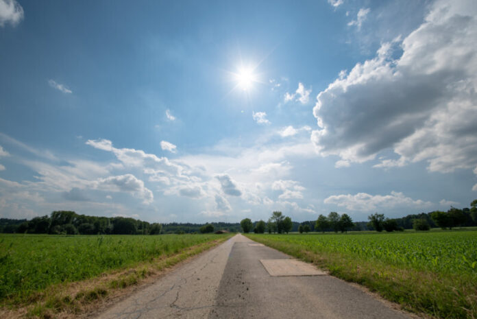 Beautiful countryside landscape in Styria Austria agronomy fields