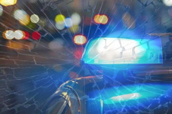 police-lights-cracked-glass