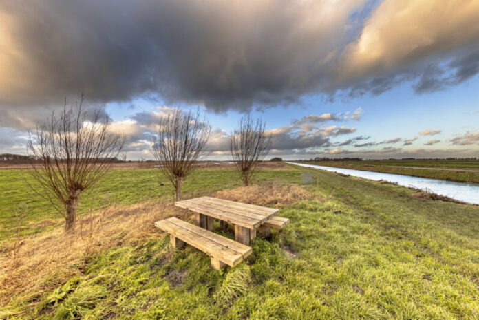 Cold Weather Metaphore Picknick Table in Winter