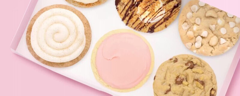 Crumbl's classic pink sugar cookie leaving weekly menu