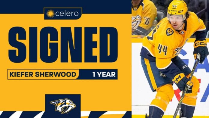 Predators Sign Kiefer Sherwood to One-Year, $775,000 Contract for 2023-24