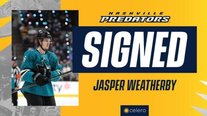 Predators Sign Jasper Weatherby to One-Year, Two-Way Contract
