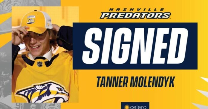 Predators Sign Tanner Molendyk to Three-Year, Entry-Level Contract