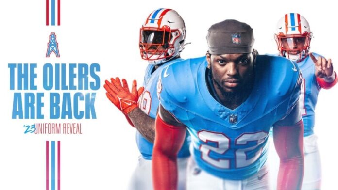 The Story Behind the Titans Unveiling Oilers Throwback Uniforms