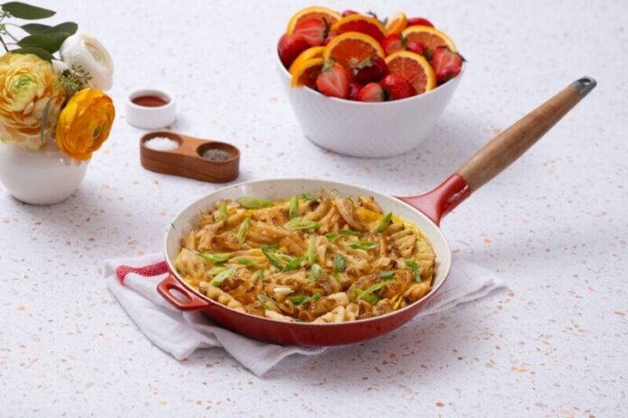 Waffle Potato Fry Frittata recipe using Chick-fil-A Waffle Potato Fries® from Chick-fil-A Shared Table partner Second Helpings in Atlanta, Ga.