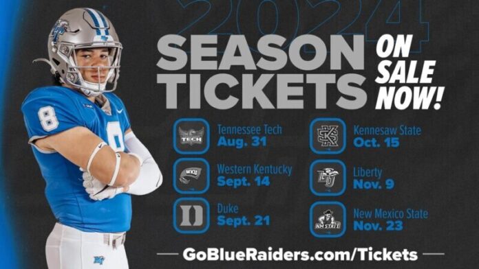Blue Raider football season tickets are on sale NOW!