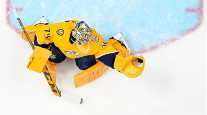 Photo-of-Juuse-Saros-by-John-Russell-Nashville-Predators Photo of Juuse Saros by John Russell/Nashville Predators