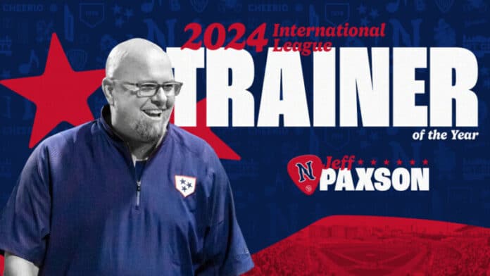 Jeff Paxson Repeats as International League Athletic Trainer of the Year