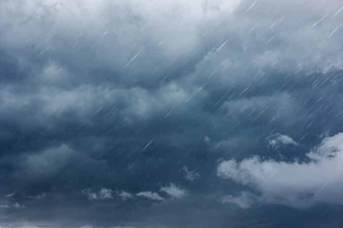 raining dark cloudy storm cloud nature in rainy season