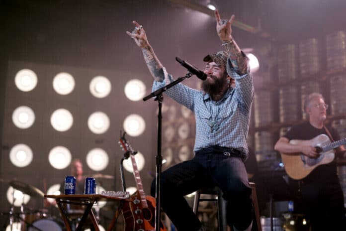 9x RIAA diamond-certified, GRAMMY® Award-nominated phenomenon Post Malone rocks out at Nashville’s Marathon Music Works on Tuesday night as part of Bud Light’s ‘A Night in Nashville’