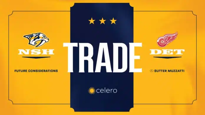 Predators Trade Sutter Muzzatti to Detroit for Future Considerations