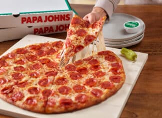 Nashville Area Papa Johns Locations Take 51% Off Pizzas This Weekend NY Style - 1Topp Pepperoni Cheese Pull