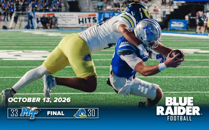 Gagliano-to-Clifton connection powers MTSU football in win over Delaware Photo Credit MTSU Athletic Communications