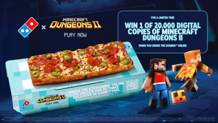 Domino's and Minecraft Dungeons II are teaming up to launch exclusive in-game items and experiences.