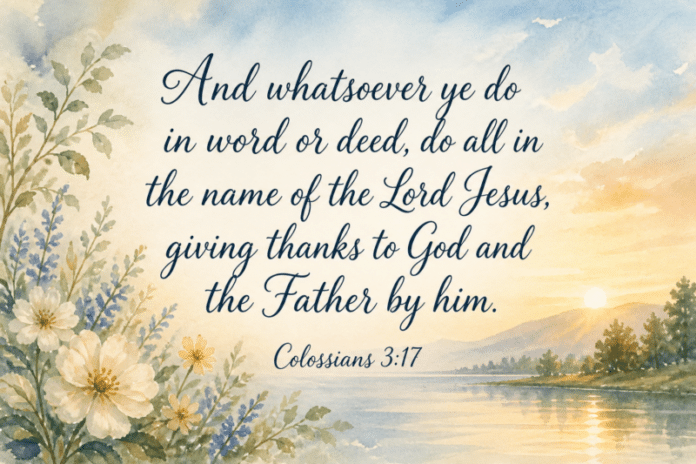 Devotional image for Colossians 3:17