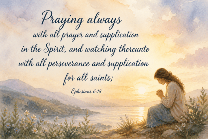 Devotional image for Ephesians 6:18