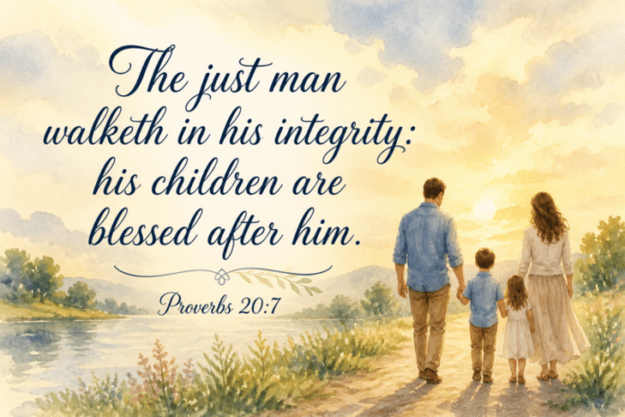 Devotional image for Proverbs 20:7
