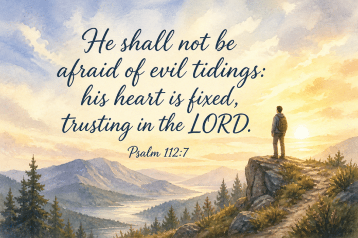 Devotional image for Psalm 112:7