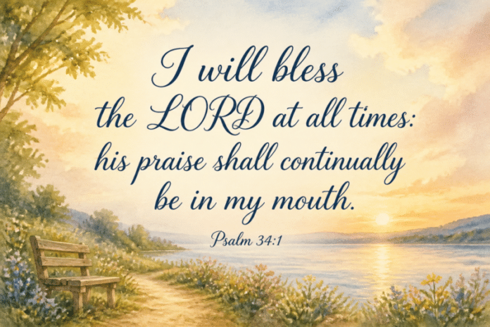 Devotional image for Psalm 34:1