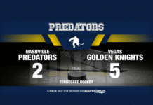 Golden Knights Pull Away From Predators in 5-2 Win at Bridgestone Arena preds