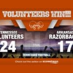 Tennessee Rallies Past Arkansas 24-17 vols vs arkansas
